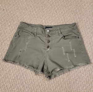 Angel Kiss Army Green Denim High Waisted short shorts 7/28